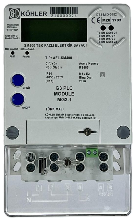 KÖHLER SM400 PLC akıllı elektrik sayacı